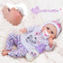 JIZHI Reborn Baby Doll Bottle and Magnetic Pacifier Set, Accessories for Pretend Play Feeding Toy (Purple)