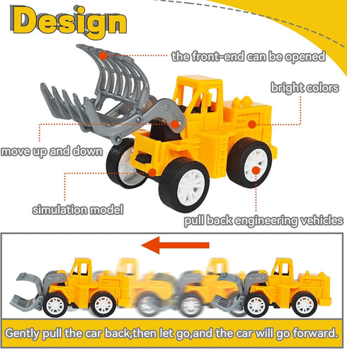 24 OJYUDD Pcs Mini Construction Vehicles,Pull Back Engineering Vehicles,Play Figure Vehicles Toys for Birthday Party