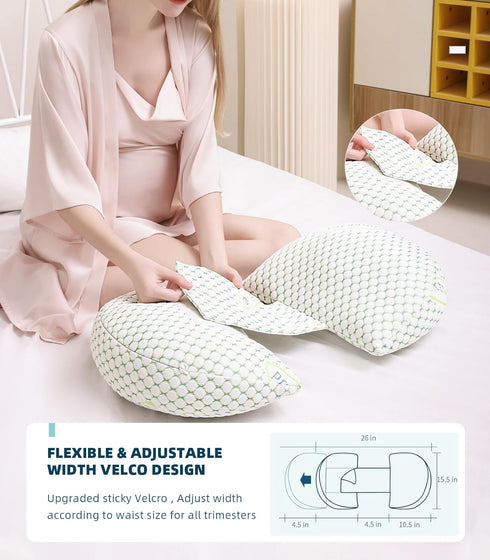 Oternal Pregnancy Pillow for Pregnant Women Comfortable Maternity Pillow for Side Sleepers, Supports Back, Belly, HIPS