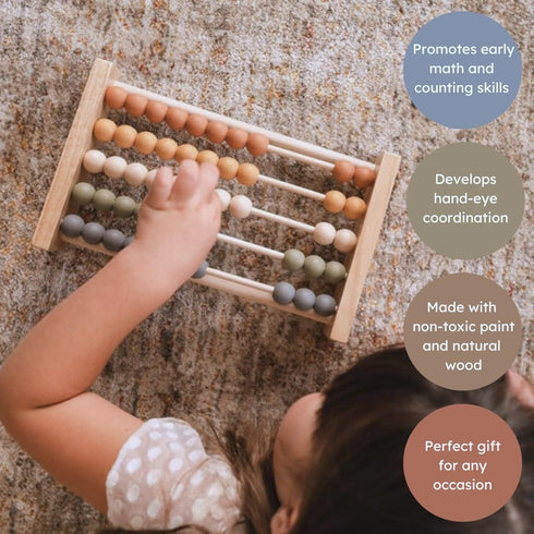 Brooklyn Neutral Boho Abacus - STEM Toy- Boho Nursery Decor and Playroom Decor- Math Toddler Toy with Beads- Montessori