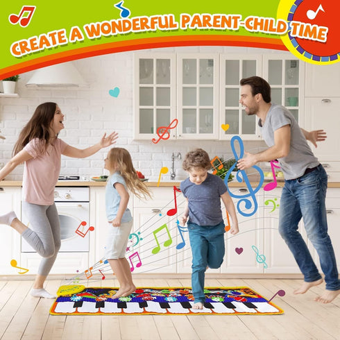 25 1 2 3 RenFox Baby Piano Mat with Music Sounds, Kids Musical Playmat, Early Education Development Birthday Gift Music