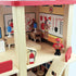 Wooden Fire Station Playset, Multicolor 3-Level Dollhouse with Figures and Accessories for Kids Age 3+