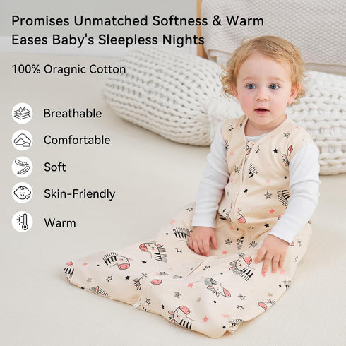 12-18 3 Pack 100% 0.5 2-Way Unnivoll Baby Sleep Sack Months Cotton Lightweight TOG Wearable Blanket Baby Sleep Bag