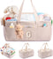 SFYBYHEART Initial Personalized Diaper Caddy, Baby Storage Basket for Diapers and Wipes,