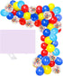 Paw Party Balloons 42 Pack, 12 Inch Red Yellow Royal Blue Latex Balloons with Confetti for Baby Shower Birthday