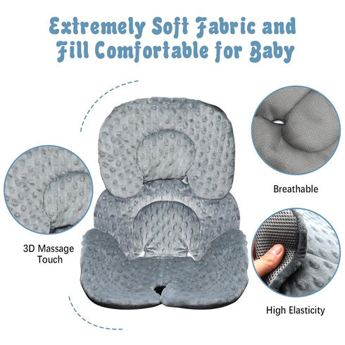 KAKIBLIN 2-in-1 Reversible Infant Car Seat Insert, Soft Baby Car Seat Cushion for Newborn, Stroller, Bouncer