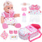 DONTNO 12 Inch Baby Doll with Bassinet Bed,Reborn Alive Doll Includes Clothes
