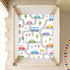 CZXW 52" 28" Cartoon Road Cars Crib Sheets Fitted x Natural Cotton Soft & Breathable for Baby Crib Mattress