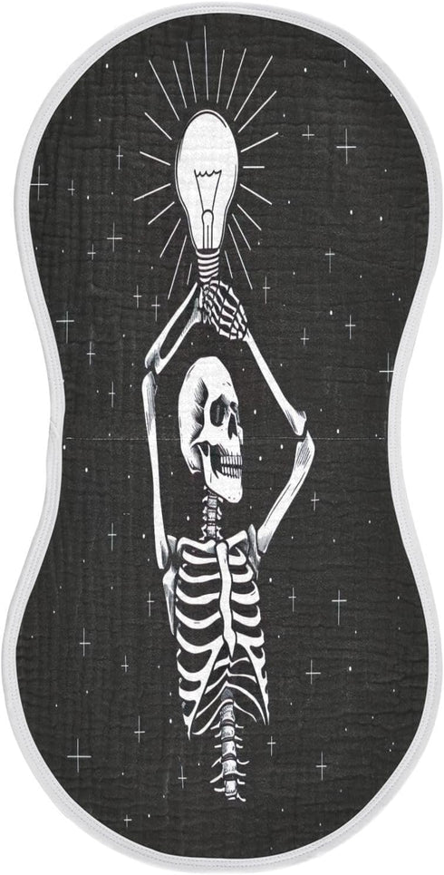 YEGAME Muslin Baby Burp Cloths Set of 1 - Skeleton Super Absorbent Cotton