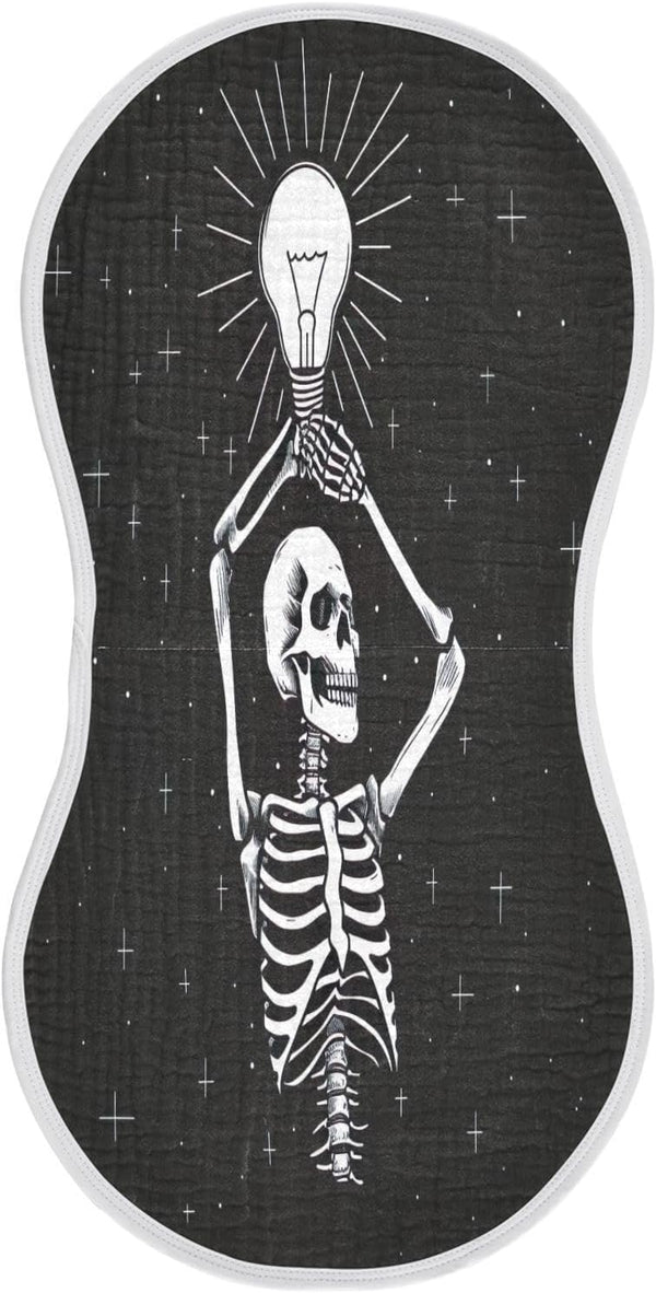 YEGAME Muslin Baby Burp Cloths Set of 1 - Skeleton Super Absorbent Cotton