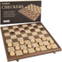 15" Set 8x8 24 OUMODA Walnut Magnetic Checkers Board Game - Folding Wooden Chessboard with Interlocking Pieces, Storage