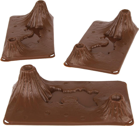 TimMee 3pc Volcanic Terrain Brown Plastic Playset Accessory, USA Made