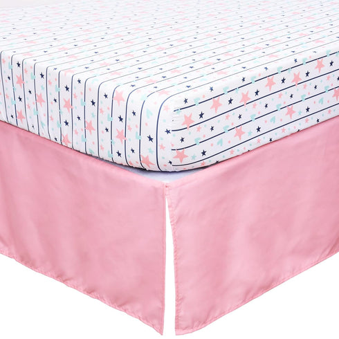 Set 4 Set Set Cloele Pink Crib Bedding for Girls- Piece Unicorns Baby Comforter Bed Includes Crib Skirt Quilt Fitted