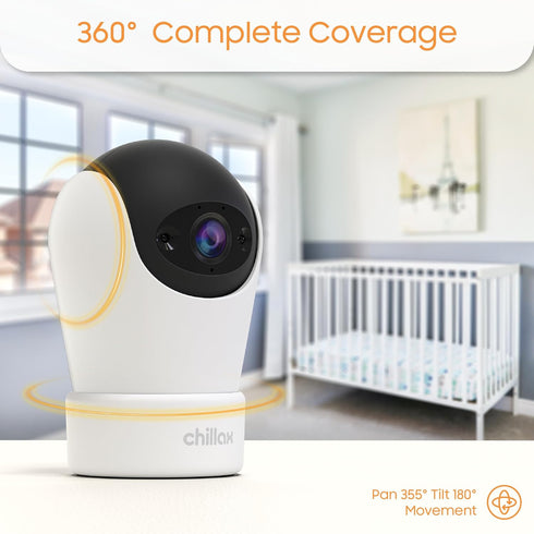 CHILLAX BCX500 2K 355 180 Smart Quad-HD WiFi Camera with Remote PTZ, Infrared Night Vision, Pan and tilt