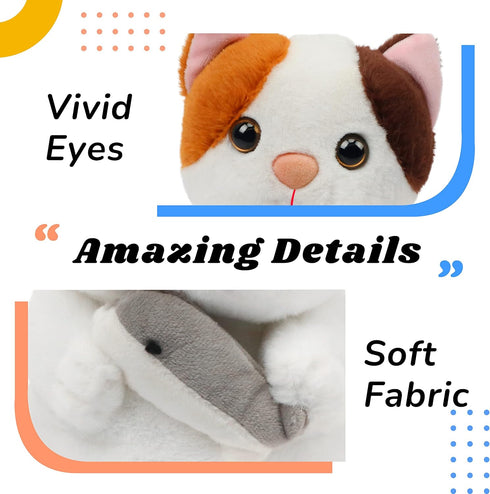 Hopearl Talking Kitty Plush Toy, Repeats What You Say, 7'' Interactive Cat Gift for Toddlers
