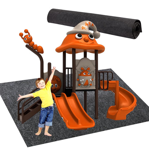 GRETJOB 71 Inches x 55 Inches Large Outdoor Playhouse Mat Outdoor Play Mat