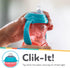 Nuby Clik-It Grip N' Sip Soft Spout No-Spill Training Sippy Cup with Handles - 10 oz (3-Pack) - Blue/Green/Red