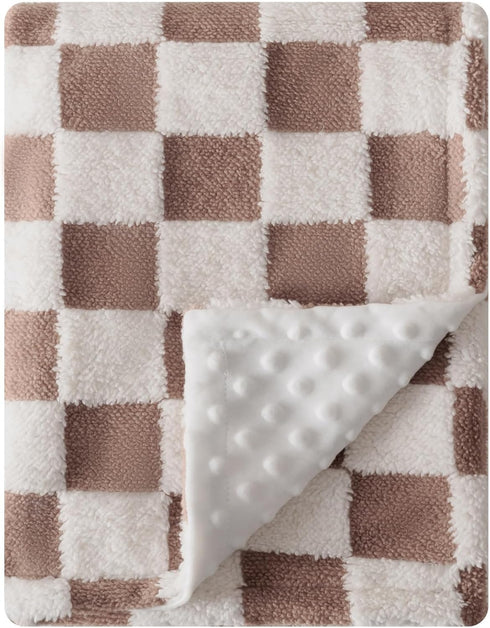 FIGEPO Soft Black and White Checkered Baby Blankets for Unisex Girls or Boys