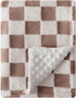 FIGEPO Soft Black and White Checkered Baby Blankets for Unisex Girls or Boys