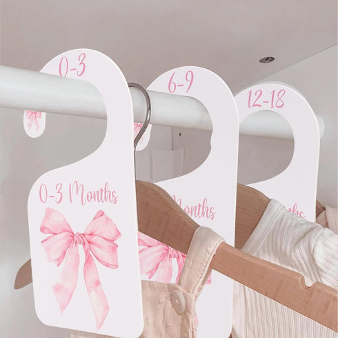 UOAOU Closet Closet Closet 24 Bow Nursery Dividers - Bow Baby Shower,Girl Dividers,Baby Girl Organizer with Bow,Newborn