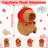 Emoin Capybara Plush Toy - 9.8 Inch Kawaii Capybara with Strawberry Hat, Soft Brown Doll Gift for Kids Adults