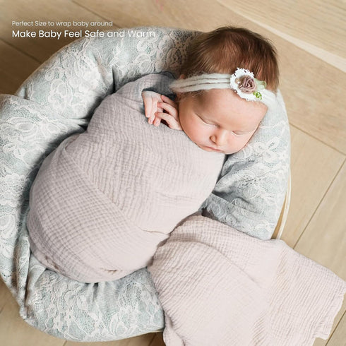 3pack lulumoon Muslin Swaddle Blankets for Baby: Lightweight & Breathable Receiving Blankets for Hospital - Neutral
