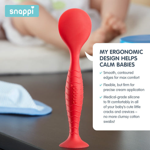 Snappi Baby Ergo Brush Diaper Cream Applicator, Cotton White, Size No Size