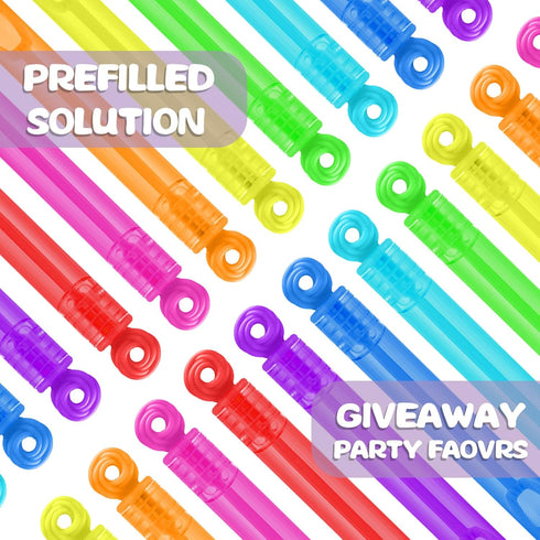 32 Pcs Neon Bubbles for Kids, Mini Bubble Wands for Party Favors, Gift Box, Summer Outdoor Toys