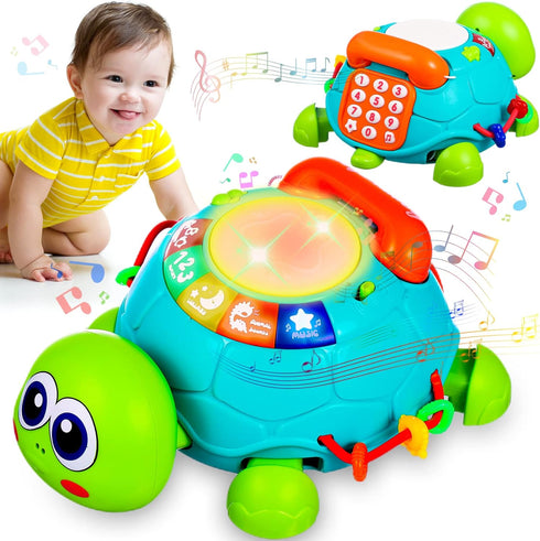 Baby Toys 6 to 12 Months Crawling Turtle Musical Infant Toy for
