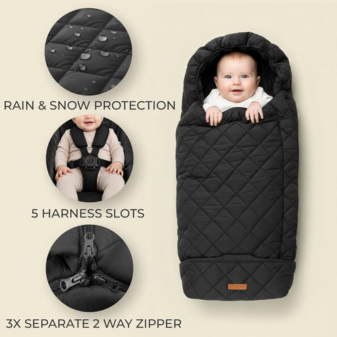 ZICOTO Cozy Warm and Winter Stroller Cover for Baby - Waterproof Bunting Bag with Soft Fleece Lining and Universal Fit