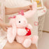 8" PEACH CAT Love Bunny Stuffed Animals Holds Red Heart Cute Rabbit Plushies Soft Plush Toys Romantic Sweet Gifts