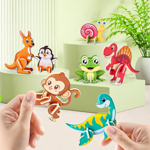 FOIMAS 3D Kids,30 Pack Animal Puzzles for Educational Jungle Animal Puzzle Dinosaur Farm Animals for Kids Classroom