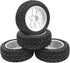 OD 75mm/2.95'' Rubber Tires & Plastic Wheel Rims 12mm Hex Compatible with Traxxas HSP Tamiya HPI Kyosho 1/10 On-Road Touring Racing Car,WLtoys 1/14 144001 RC Buggy (7-Spoke)