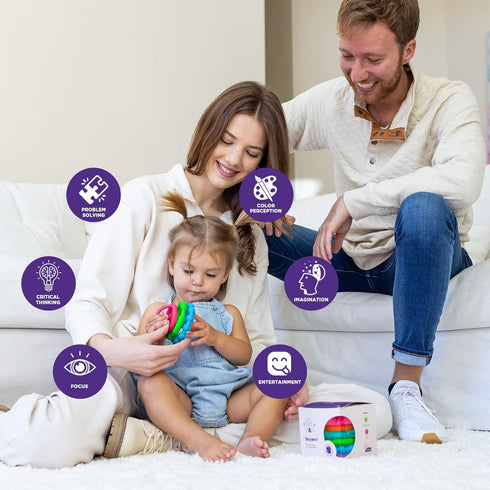 Silicone Stacking Rings Baby Toy | Soft Silicone Teething Toys | Interactive Stacking Rings for Babies Boy, Girl,