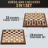 2 1 Set, 15" 2 Sets Set in Magnetic Wooden Chess and Checkers Board Game Folding Chess Boards with Extra Queens