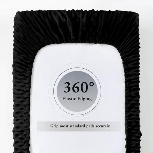 Homiest 2 Pack Changing Pad Cover, White + Black Changing Table Sheets, Ultra Soft Fleece Minky Dot Fabric, Breathable