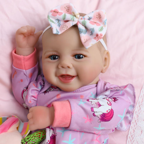 18 inch 3+ SCOM Baby Doll Girl, Realistic Soft Body Baby Doll Real Life Cute Baby with Accessories for Year Old Gifts