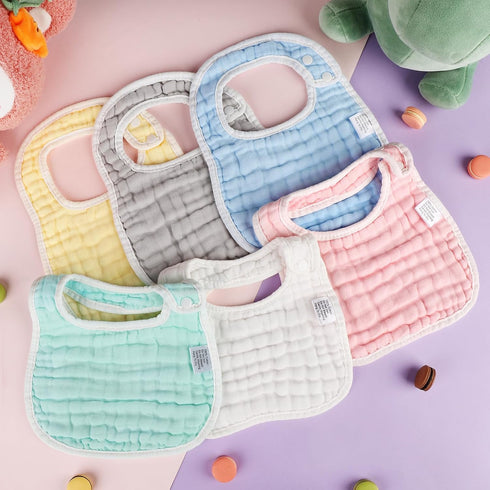 Accmor 6 Pack Muslin Baby Bibs, Soft Cotton Baby Bandana Drool Bibs for Boys Girls Teething and Drooling