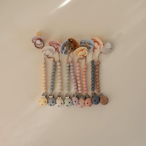 100% mushie Silicone Baby Pacifier Clip BPA Free | Hera (Sage)