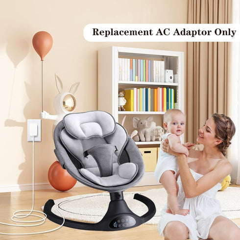 5V Power Cord Compatible with Munchkin,Kmaier,Jaoul,Larex,Babybond,Bellababy,Kidsview,Ezebaby,Napei,Gopanda,Ixdregan Swing,6.7FT Infant Charger Cord,White