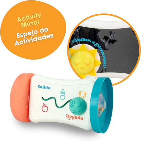 BEBE FUERTE Marathon Maze 2-in-1 Activity Mirror by Robin Arzon - Bilingual Baby Activity Center Sensory Toys - Baby Workout Toys - Baby and Toddler Gifts for Ages 3 Months and Up