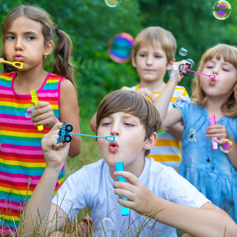 uoyoi Favors,24Pcs Monster Truck Party Car Bubble Wands for Kids,Cool Bubble Wand for Monster Truck Birthday Party