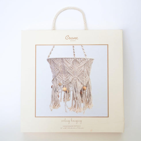 Crane Baby Macrame Ceiling Hanging, Charlie Farmhouse Nursery Mobile, Boho Baby Mobile for Crib, Baby Room Decor