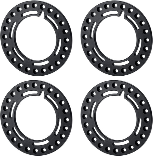 RCLIONS 4pcs Aluminum 1.9inch RC Beadlock Wheel Rim Replacement Ring for 1/10 RC Crawler Car 1.9" Wheels/Rims (Black)