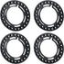 RCLIONS 4pcs Aluminum 1.9inch RC Beadlock Wheel Rim Replacement Ring for 1/10 RC Crawler Car 1.9" Wheels/Rims (Black)
