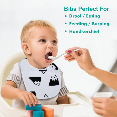 Baby Bibs Soft and Absorbent Organic Cotton Bandana Drool Bibs Set for Boys and Girls, Newborn 0-36 Months