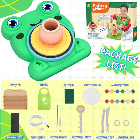 8-12 3 Pack 6 7 8 9 10 11 12+ Aujazyble Pottery Wheel for Kids - Complete Pottery Painting Kit Arts and Crafts for Kids