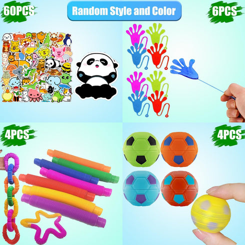 Aibequ 120 Pcs Fidget Toys Party Favors for Kids, Stress Relief Sensory Toys for Anxiety Autism ADHD, Treasure Box Toys