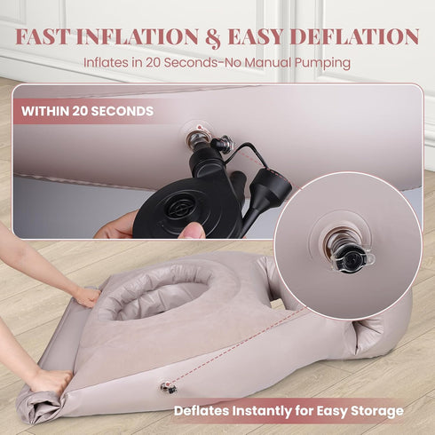 MOELUM Inflatable Pregnancy Pillow for Pregnant Women - Maternity Mattress with Belly & Head Hole, Relieves Back & Hip
