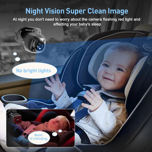 BTLMEMO 4.3" 1080P, Baby Car Camera Monitor for Backseat - Baby Car Mirror - Safety Rear Facing Infant Back Seat Camera